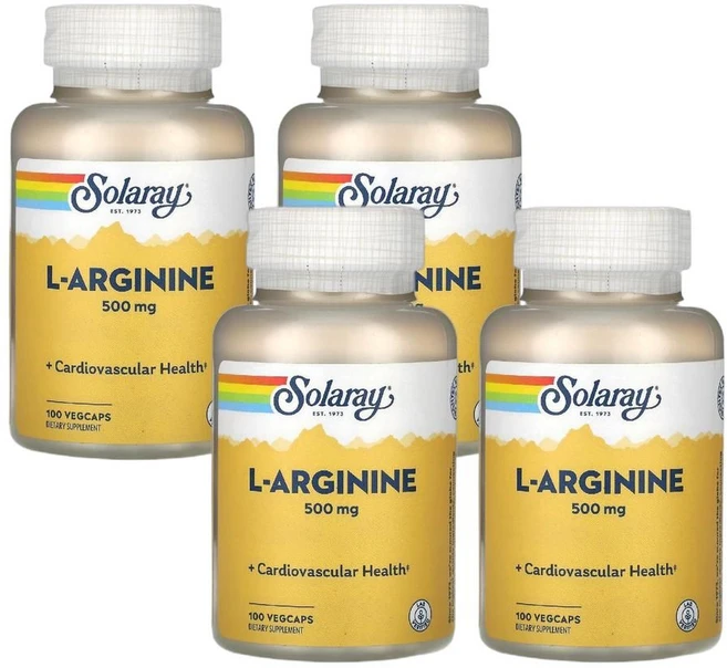 솔라레이 l-알지닌 500mg 베지 캡슐 100정 4병 - 쿠팡