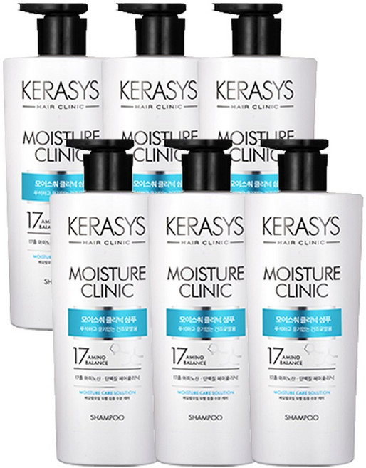 케라시스 헤어클리닉 모이스춰 샴푸 600ml, 6개