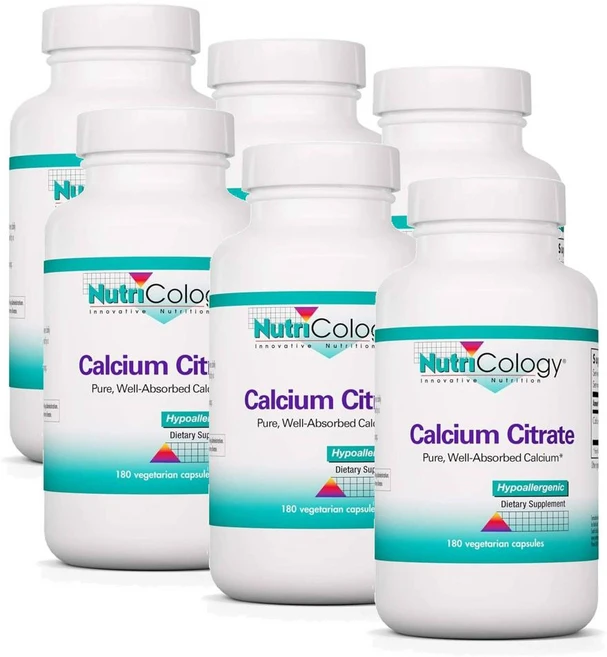 뉴트리콜로지 칼슘 시트레이트 Nutricology Calcium Citrate, 6개, 180정 - 쿠팡