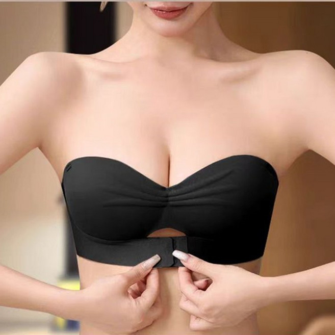 쁘띠꼬모 끈탈부착 앞후크 오프숄더 브라 볼륨 브라탑 웨딩 심리스 브라 N31812