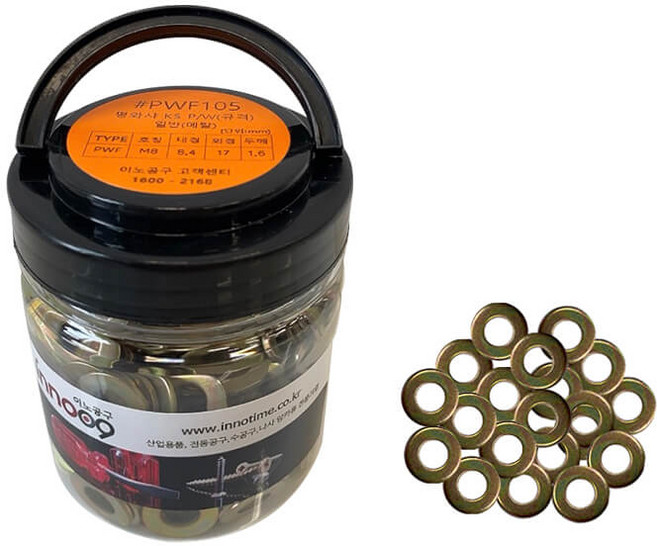 평와샤 KS P/W(규격) 메탈 M8 천연색 PWF105, 1개