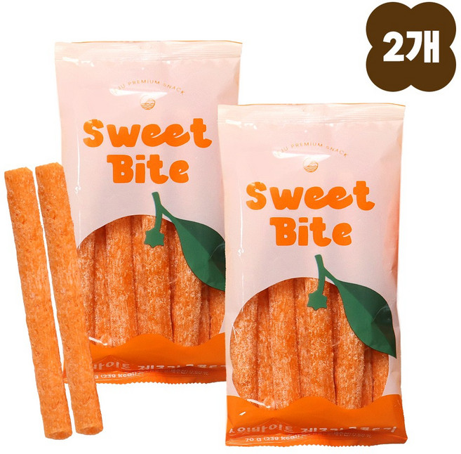 [1+1]스윗바이트 제주 감귤 쫀드기 제주도기념품 사무실 부모님 간식 추억의과자, 2개, 70g