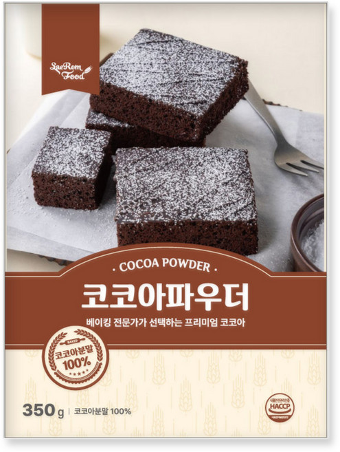 새롬푸드 무가당 코코아파우더 100% 두쫀쿠 두바이 쫀득 쿠키, 1개, 350g, 1개, 1개입