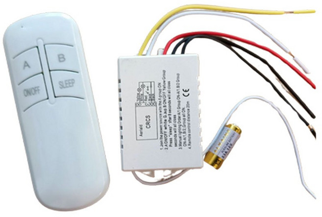 CRCS 智慧遙控燈具開關 無線電燈控制器 DIY多路分組控制, 1個, 燈具開關 智慧燈控二路