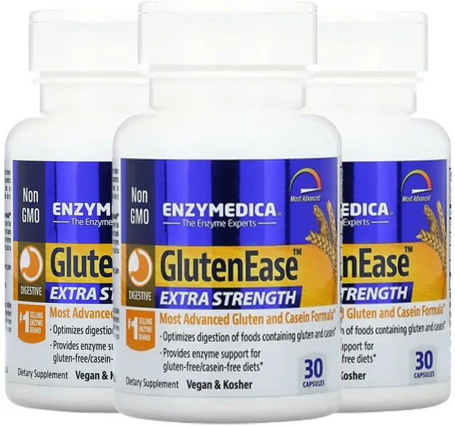 엔지메디카 Enzymedica GlutenEase 글루텐이즈 30캡슐 3팩, 30정 - 쿠팡
