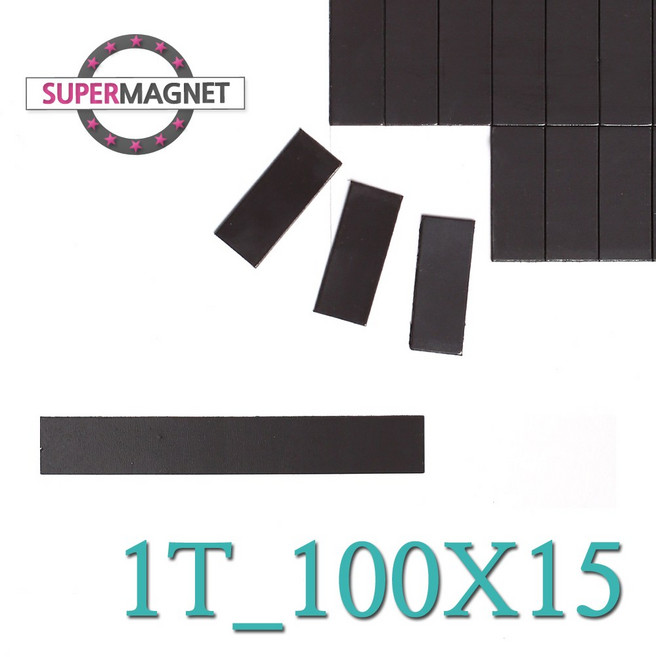 [슈퍼마그네트] 고무자석 접착식 교재 교구 제작 고무조각 스티커 자석, 776_1T_100X15_60조각_1개