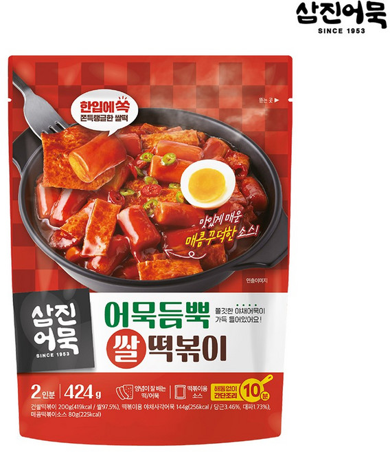 [삼진어묵] 어묵듬뿍 쌀떡볶이 424g, 1개