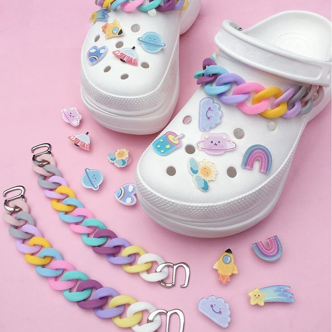 크록스 지비츠 호환 크록스 꾸미기 레인보우 플래닛 세트