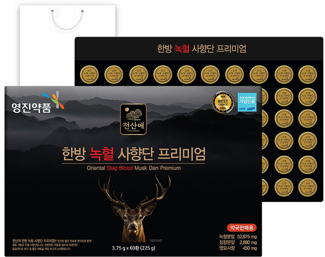 영진약품 한방 침향 녹혈 사향단 프리미엄, 1개, 225g