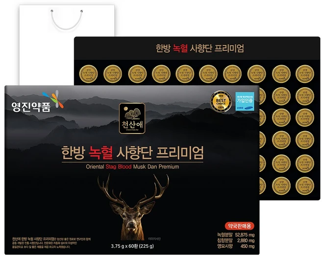 영진약품 한방 침향 녹혈 사향단 프리미엄, 1개, 225g - 쿠팡