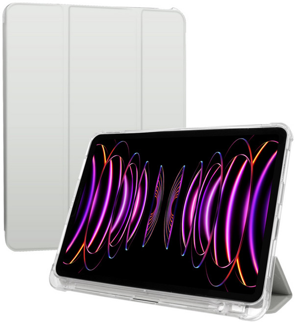 커버지원 스마트커버 소프트 태블릿PC 케이스, 라이트그레이