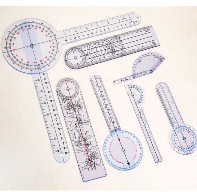 의료용 각도기 스텐 다기능 각도계 각도 목공 산업용, 1개, 1. 투명 블루 손가락 자