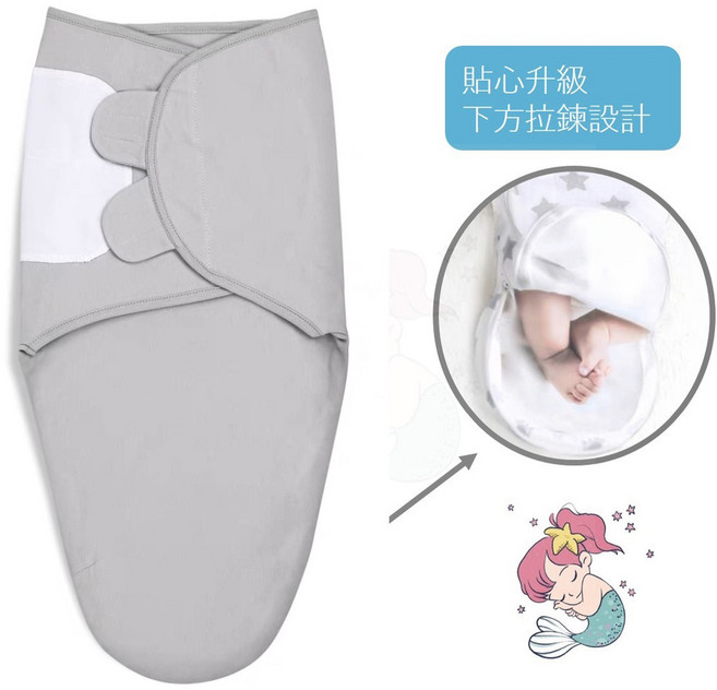 純棉嬰兒 拉鍊懶人包巾 防踢被肚圍 防驚嚇 新生兒必備