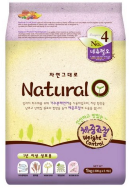 네츄럴오 반려묘 사료 건식 밥 웨이트컨트롤 1KG, 다이어트(체중유지), 1세트