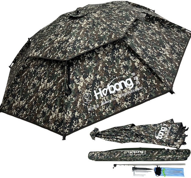 호봉실업 호봉레져 26년형 블랙 암막 코팅 52인치 2층 파라솔 세트