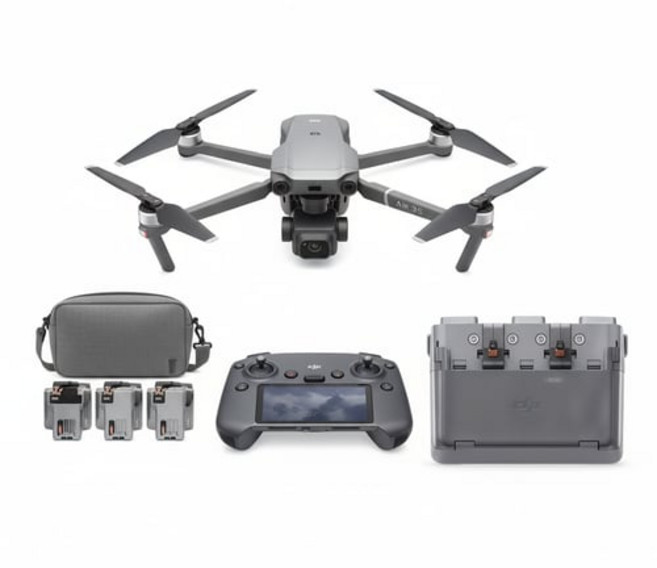 DJI Air 3S 플라이 모어 콤보 드론+ RC 2 드론 세트, 혼합색상, 1세트