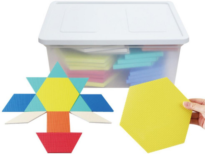 3살 유아동 수학교구 EVR 도형 대형 자석패턴블록 분수개념이해 키즈카페 초등2학년 교실, 1개