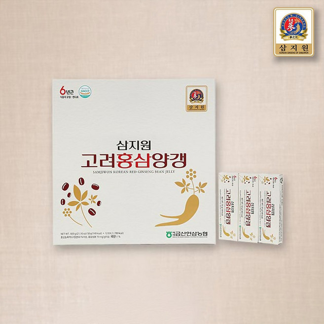 금산인삼농협 삼지원 6년근 고려 홍삼양갱 600g (50g x 12개), 1개