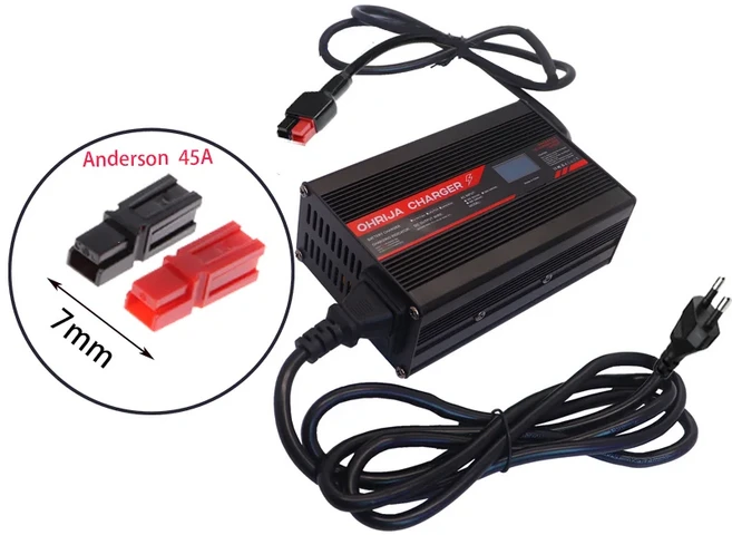 13S 48V 리튬 배터리용 54.6V 5A 스마트 충전기 LED 표시기 방화 쉘 과전류/전압/단락 보호, 03 110V-220V, 09 Anderson 45A