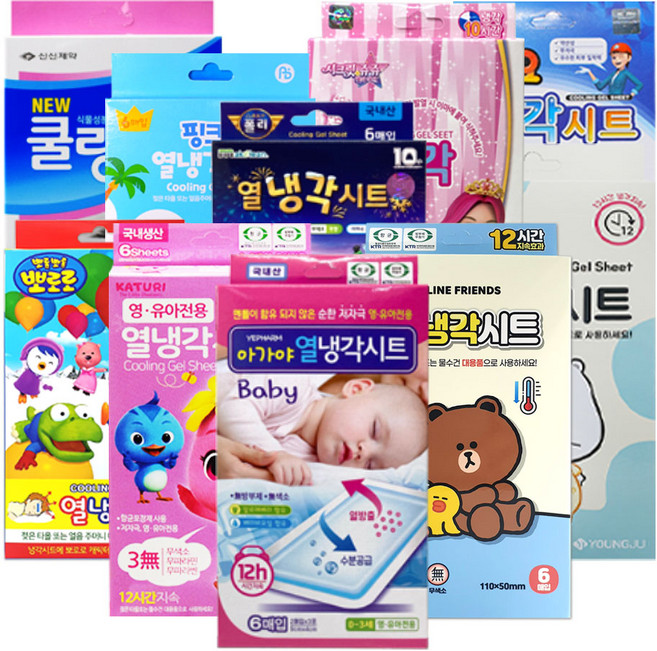 캐릭터 열냉각시트/유아 아기 열날때 열패치 쿨패치, 03_엄마까투리 열냉각시트 6매입 1개, 1개