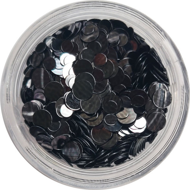 네일쎈 네일아트 원형스팽글 2MM & 3MM 믹스글리터, 1개, BLACK