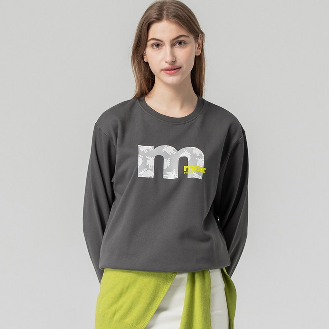 moz 瑞典 M字駝鹿純棉大學T 炭灰 女款 亞洲版