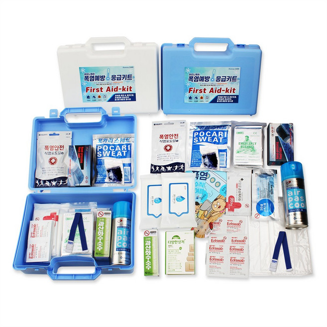하모니케어 폭염예방응급키트 1호 파란색 여름 무더위 온열질환 16종 구성(BLUE), 1개