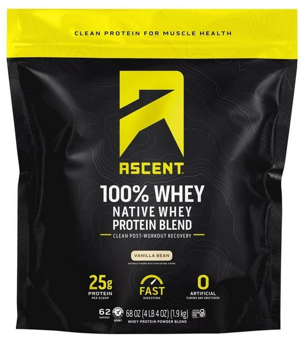 에이센트 100% 웨이 네이티브 웨이 프로틴 블렌드 유청 단백질 바닐라 빈 1.9kg Ascent 100% Whey Native Whey Protein Blend Vanilla, 1개 - 쿠팡