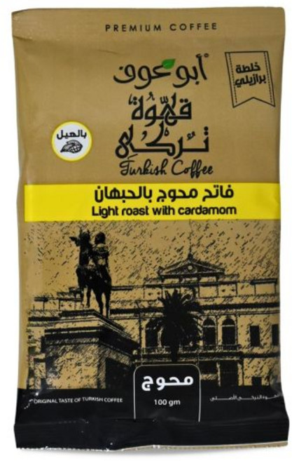 bonballoon 터키 커피 아부 아우프 라이트 로스트 카다멈 1팩 아부아우프 오리엔탈 터키식 카페 아라비카 분쇄 원두 블렌드 3.52 oz 100 g 마후지트, bonballoon 터키 커피 아부 아우프 라이트 로스, 100g, 1개