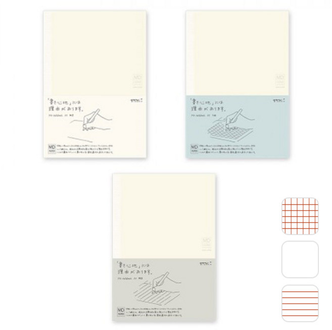 2026 미도리 MD 노트 (유선/무지/방안지) MIDORI 일본 감성노트, 유선