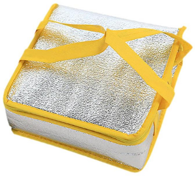 GHSHOP 손잡이가 있는 피자 배달 가방 단열 피자 캐리어 식품 배달 가방 식료품 가방 상업용 케이터링용 식품 보온 가방, 알루미늄 호일 단열면, 노란색 30x30x10cm