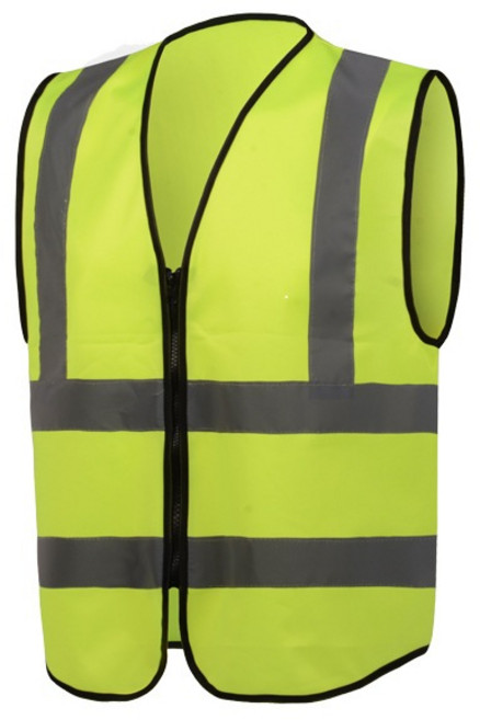 Xilla 高亮反光安全背心 工程工地/交通安全警示背心 夜間安全防護, 1個, V領針織無口袋款 螢光綠, 螢光綠