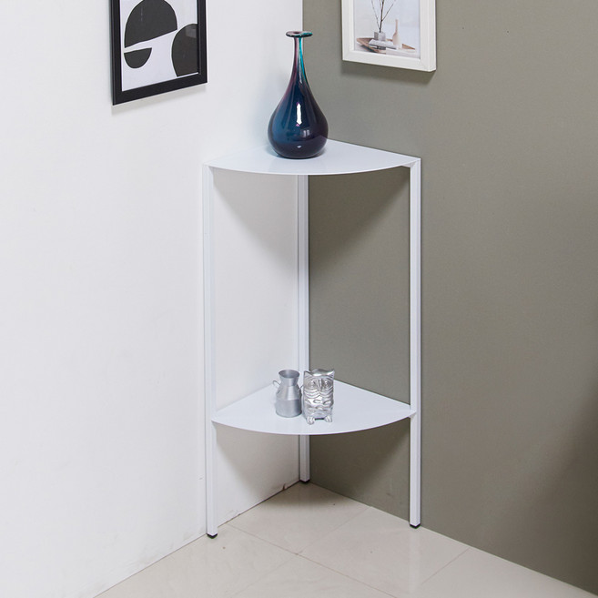 삼각 모서리 철제 콘솔테이블, 화이트