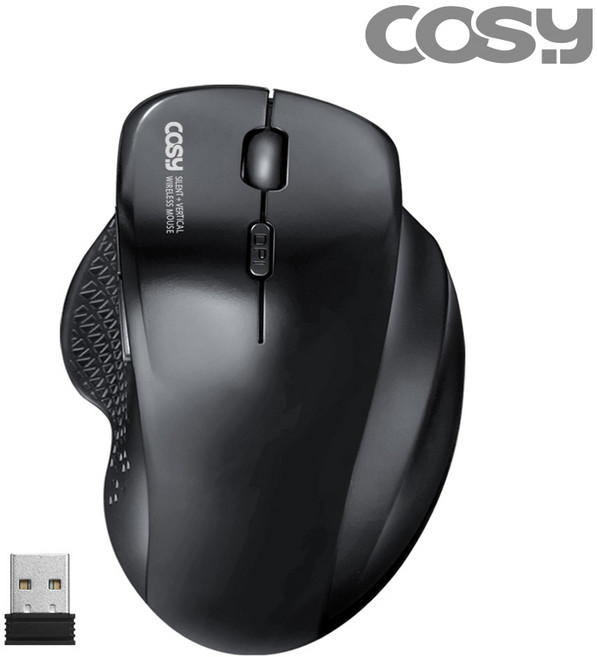코시 무소음 세미 버티컬 무선마우스 M4059WL, (M2154WL), BLACK