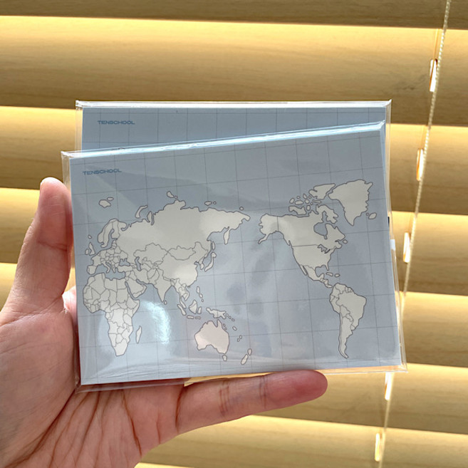 (2개) 지도 백지도 포스트잇 우리나라 지도 세계지도 한국사 한국지리 역사 통합사회 중학생 고등학생, 세계지도 포스트잇 2개