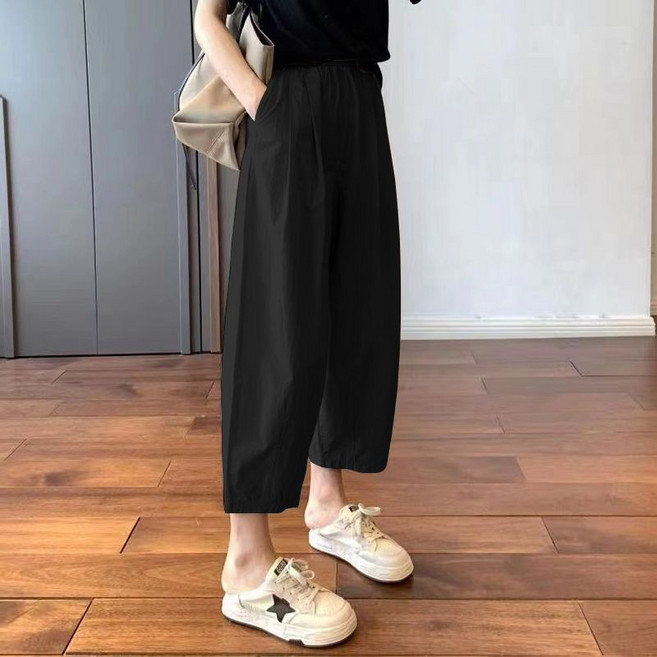 小個子蘿蔔褲女夏季薄款透氣速幹大碼胖妹妹哈倫褲寬鬆九分休閒褲, 特大碼【適合165-200斤】