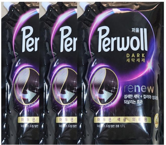 퍼울 다크 세탁세제 겸용 리필, 1.7L, 1개입, 3개