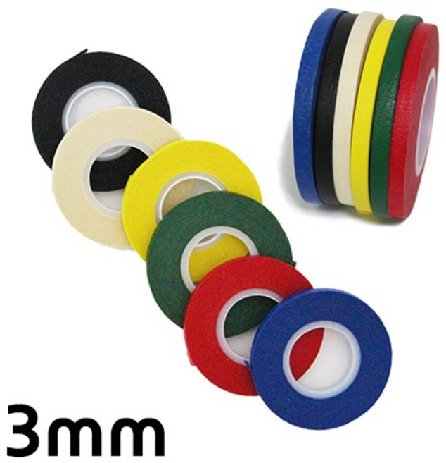 세모네모 라인테이프 3mm, 1개, 검정