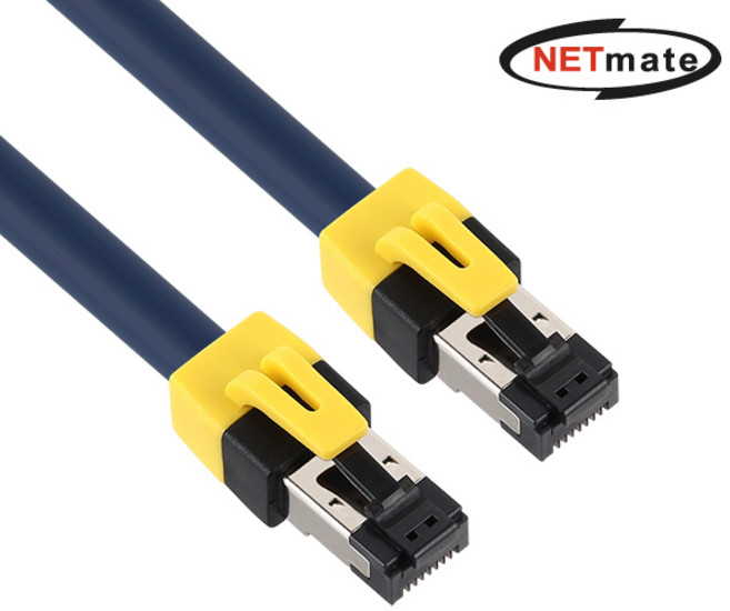 넷메이트 CAT.8 SSTP 랜 케이블 0.5m NM-U8005N 초고속 40Gbps 기가비트 인터넷 랜선 LSZH 난연 24AWG 연선, 블루, 1개