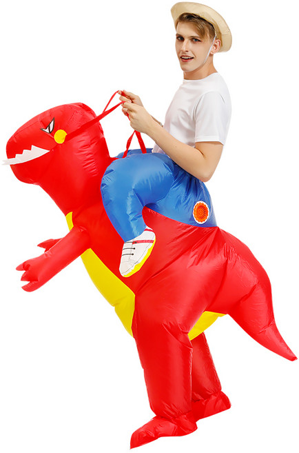 더루비샵 에어슈트 할로윈 코스프레의상 공룡풍선옷, 1개, L(키150-190) 공룡 라이더 레드 성인에어슈트