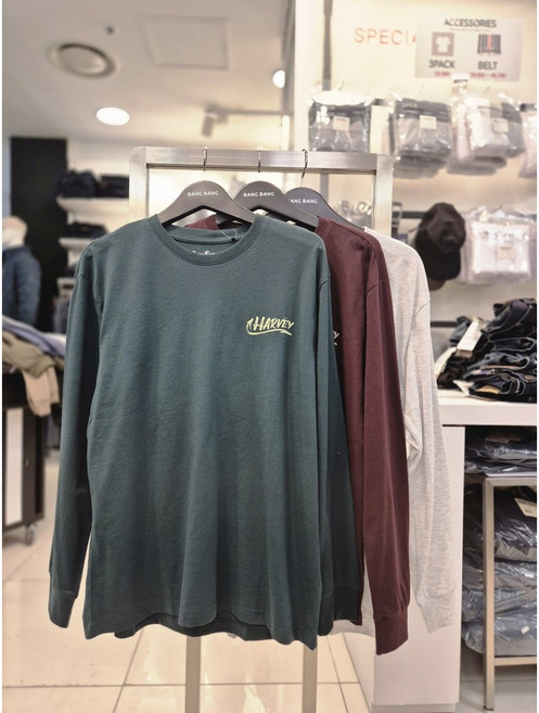 뱅뱅 봄 적극추천 남성 간절기 베이직 면 소매시보리 긴팔 티셔츠 NTM242