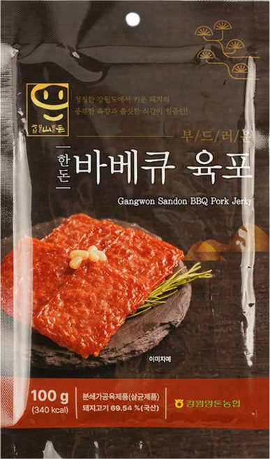 강원산돈 부드러운 한돈 바베큐 육포, 5개, 100g