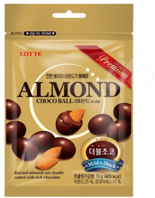 롯데 아몬드 초코볼, 70g, 5개