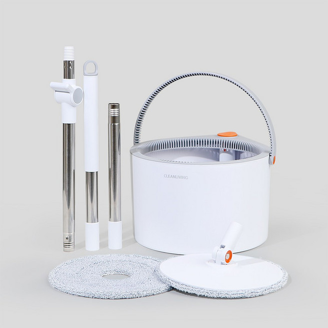 크린리빙 원형 밀대걸레 세트 스마트 통돌이 자동 세척 탈수 바닥청소, 1개
