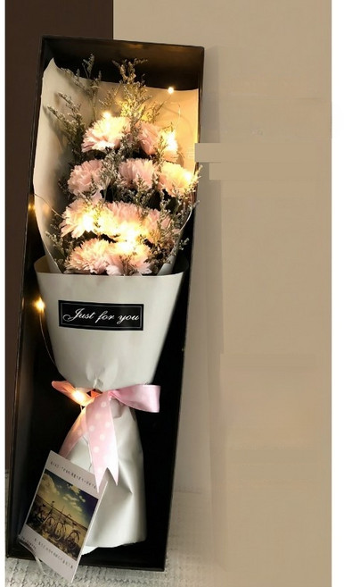 어버이날 스승의날 감사 선물 정성가득 카네이션 비누꽃 11송이 꽃다발, 1개, 핑크 카네이션 pink