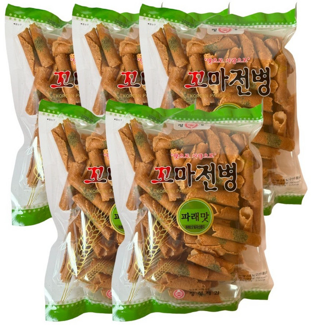정성제과 옛날과자 꼬마 전병 파래맛 205g, 5개