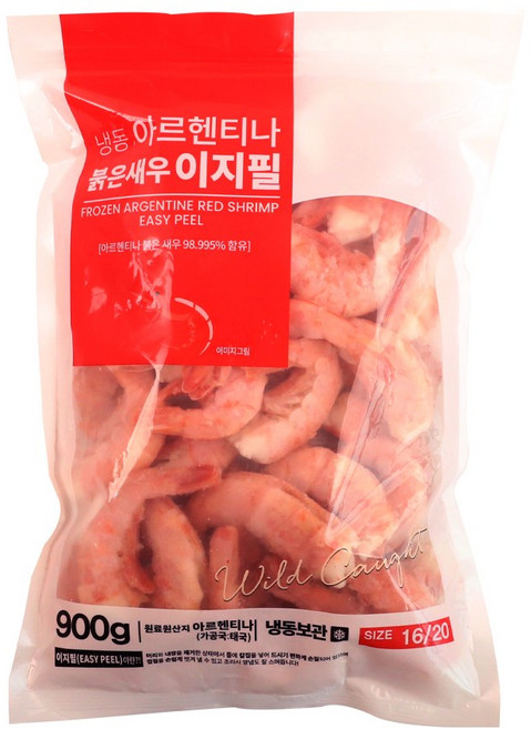 [신선작] 아르헨티나 붉은새우 홍새우 코스트코새우 (이지필) - 왕특대 사이즈, 1개, 900g