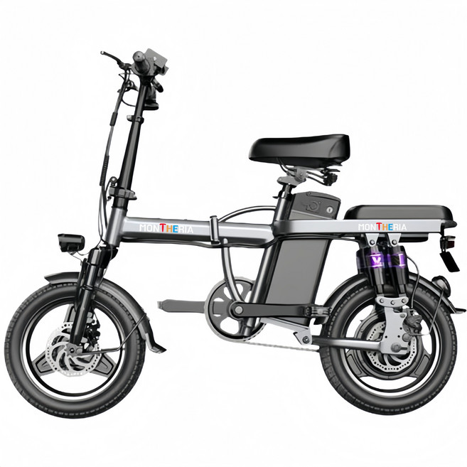 몬테리아 전기자전거 48V 450W 전동자전거 KC인증 A598-121, M2-블랙, 경량스틸