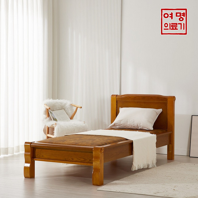 여명흙침대 미니 (가로1000x세로2200) 컴팩트 MS 황토침대, 싱글, 나무색