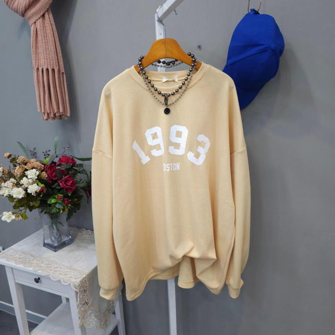 카우스 여성 1993 보스턴 오버핏 라운드넥 긴팔 맨투맨